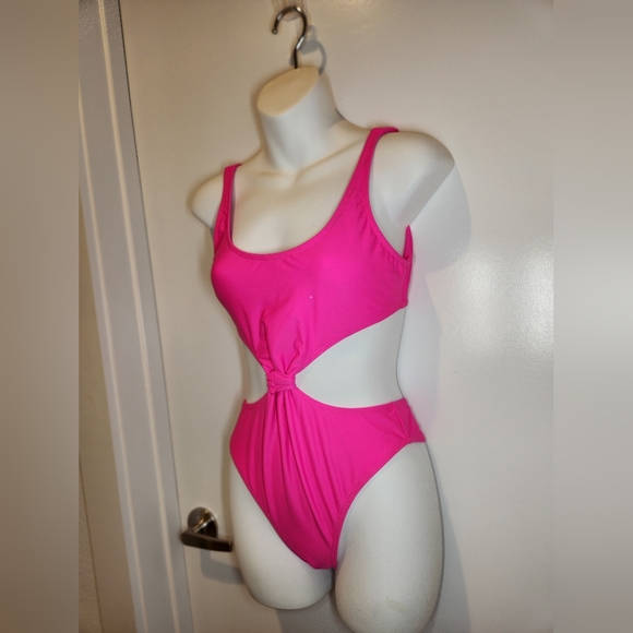 Hot pink cut out swimsuit - Picture 3 of 3